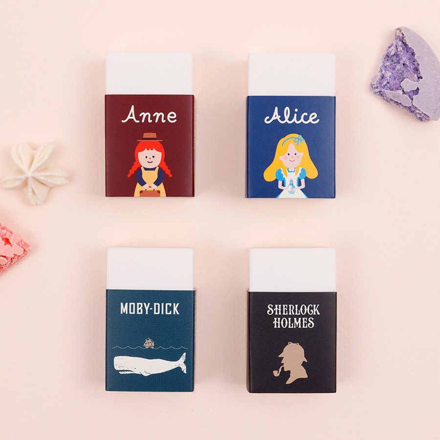 Bookfriends World literature white pencil eraser